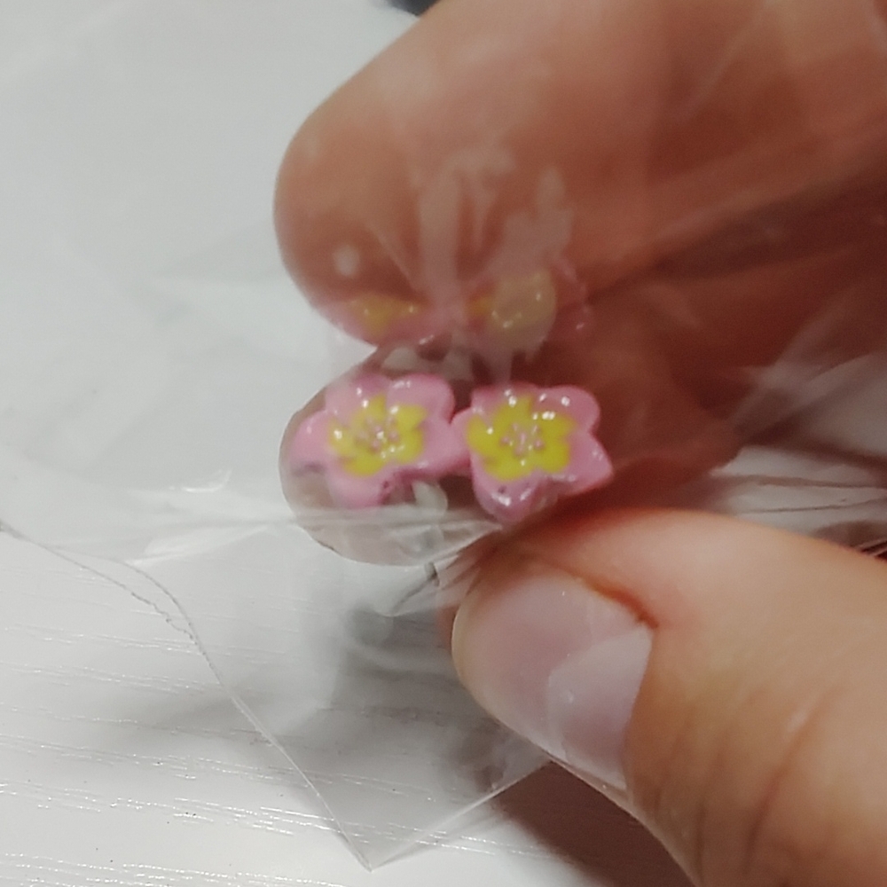 Pink Flower Earrings